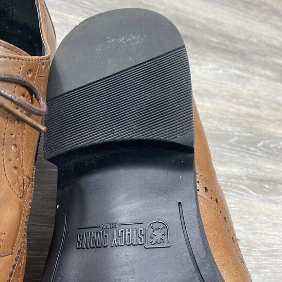 Stacy Adams Mens 13 M Oxfords Brown Lace Up Wingtip Leather Shoes Casual Preppy‎